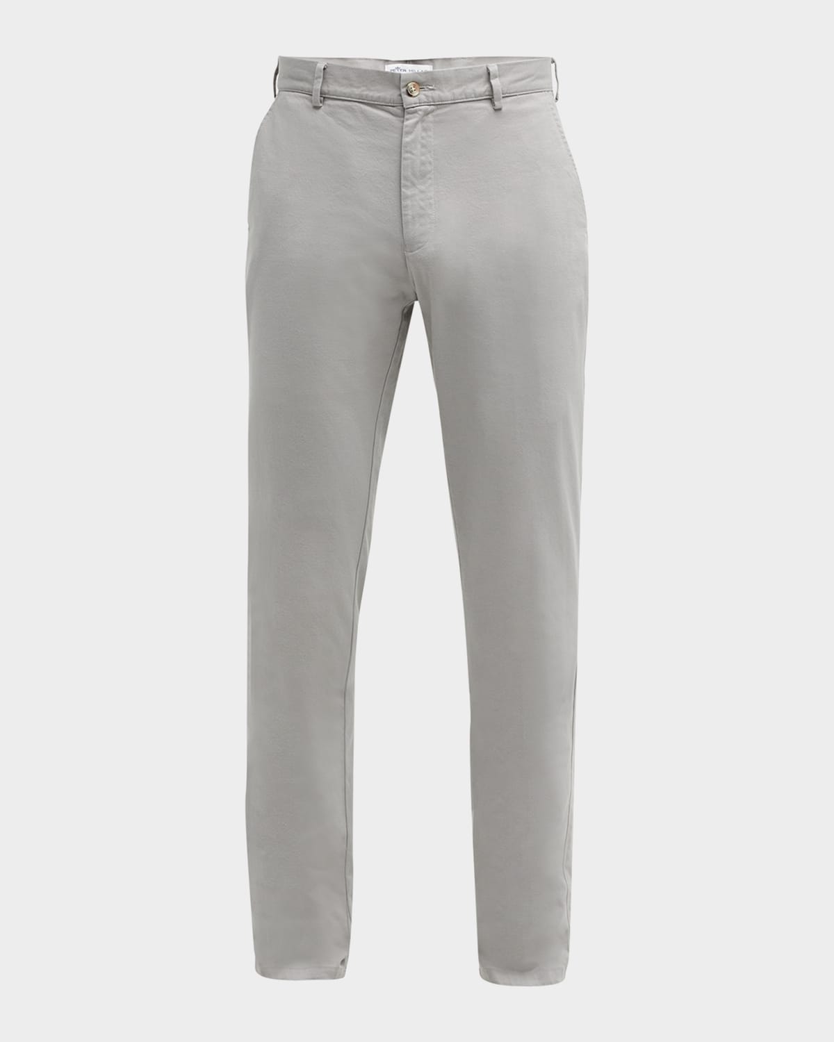 Peter Millar Pilot Flat Front Stretch Cotton Twill Pants In Mountain Grey