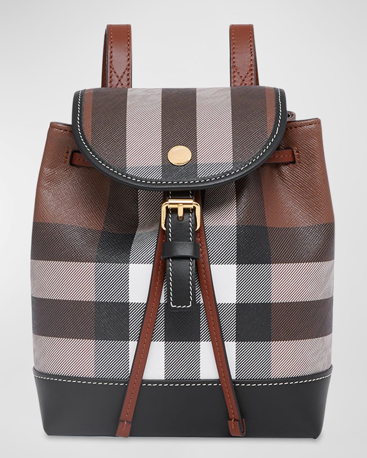 Burberry Micro Check Canvas & Leather Backpack