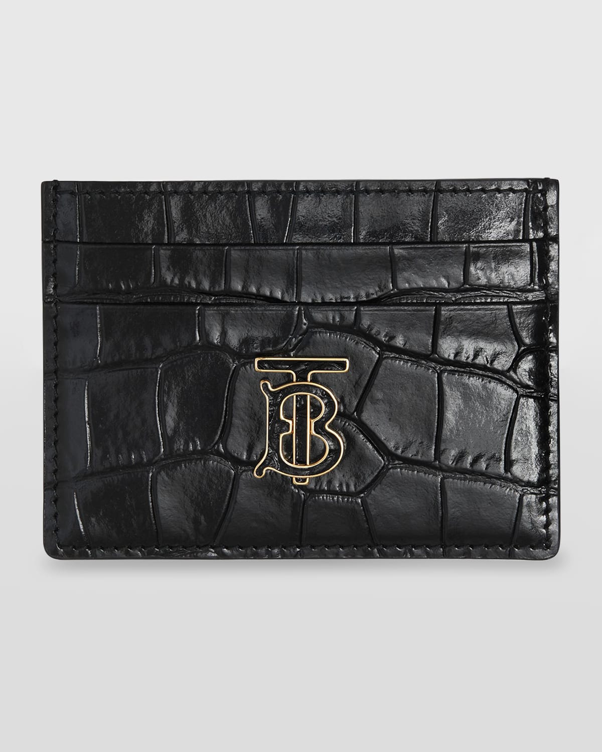 Burberry TB Croc-Embossed Card Case