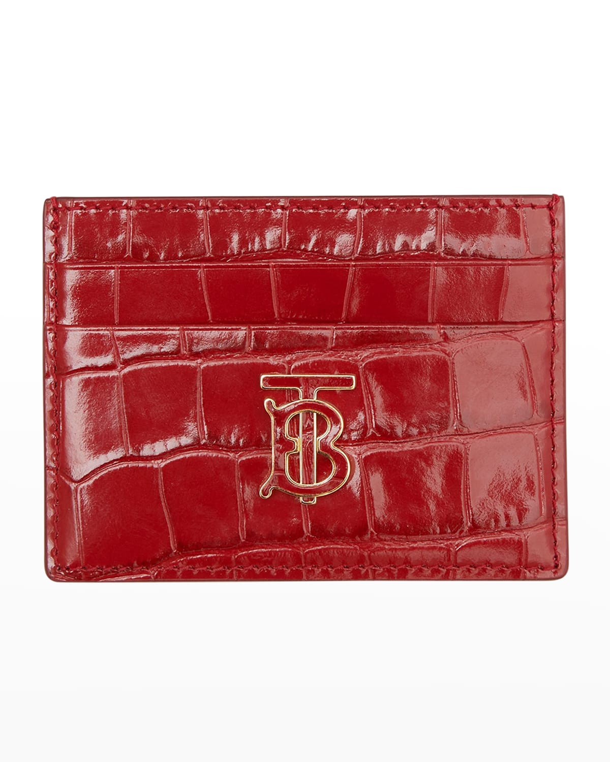 Burberry TB Croc-Embossed Card Case