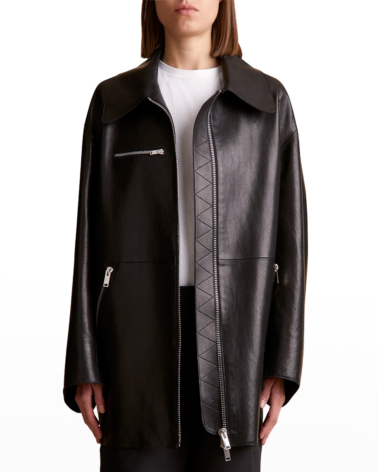 Khaite Gellar Collared Leather Jacket