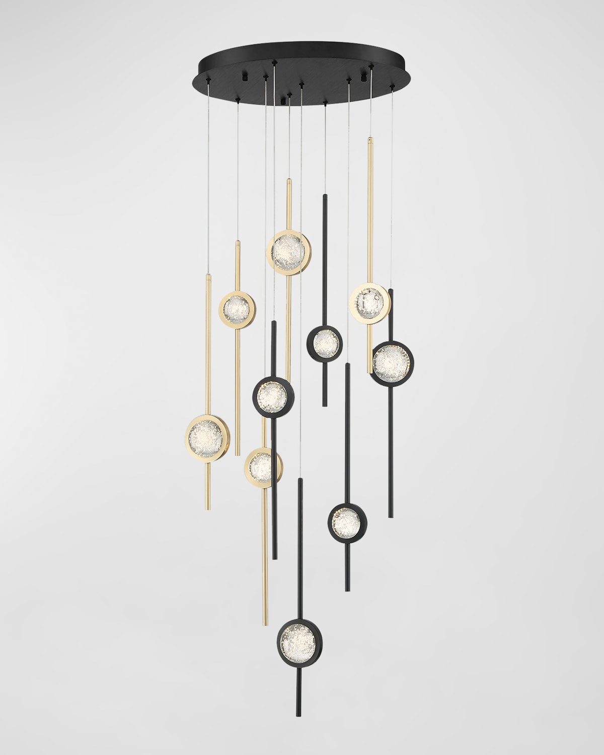 Shop Eurofase Barletta 10-light Chandelier - 24" In Black And Brass