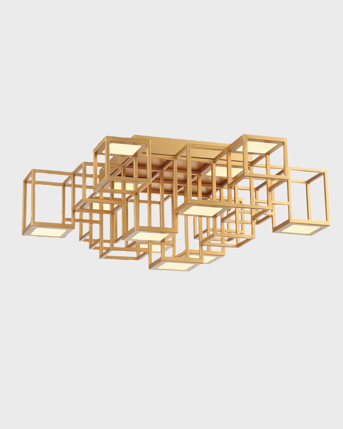 Shop Eurofase Ferro Geometric Cube Flush Mount In Gold