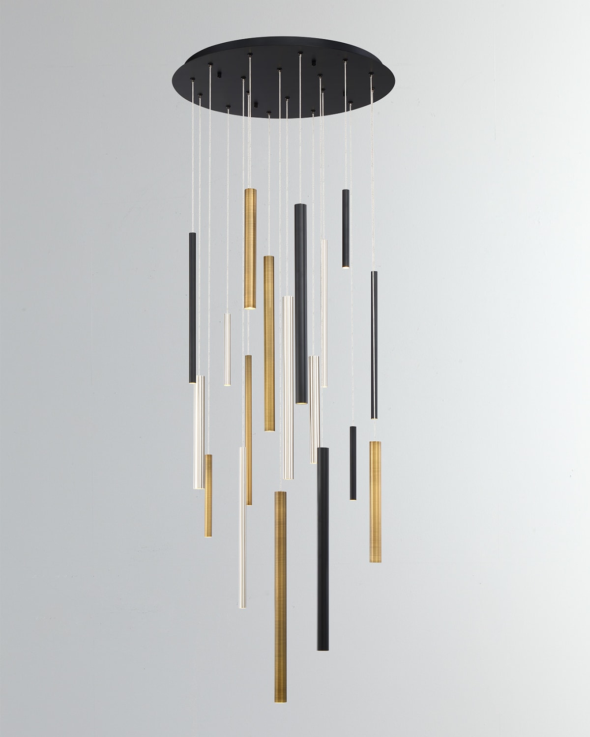 Shop Eurofase Santana Chandelier In Black, Satin Nickel And Antique Brass