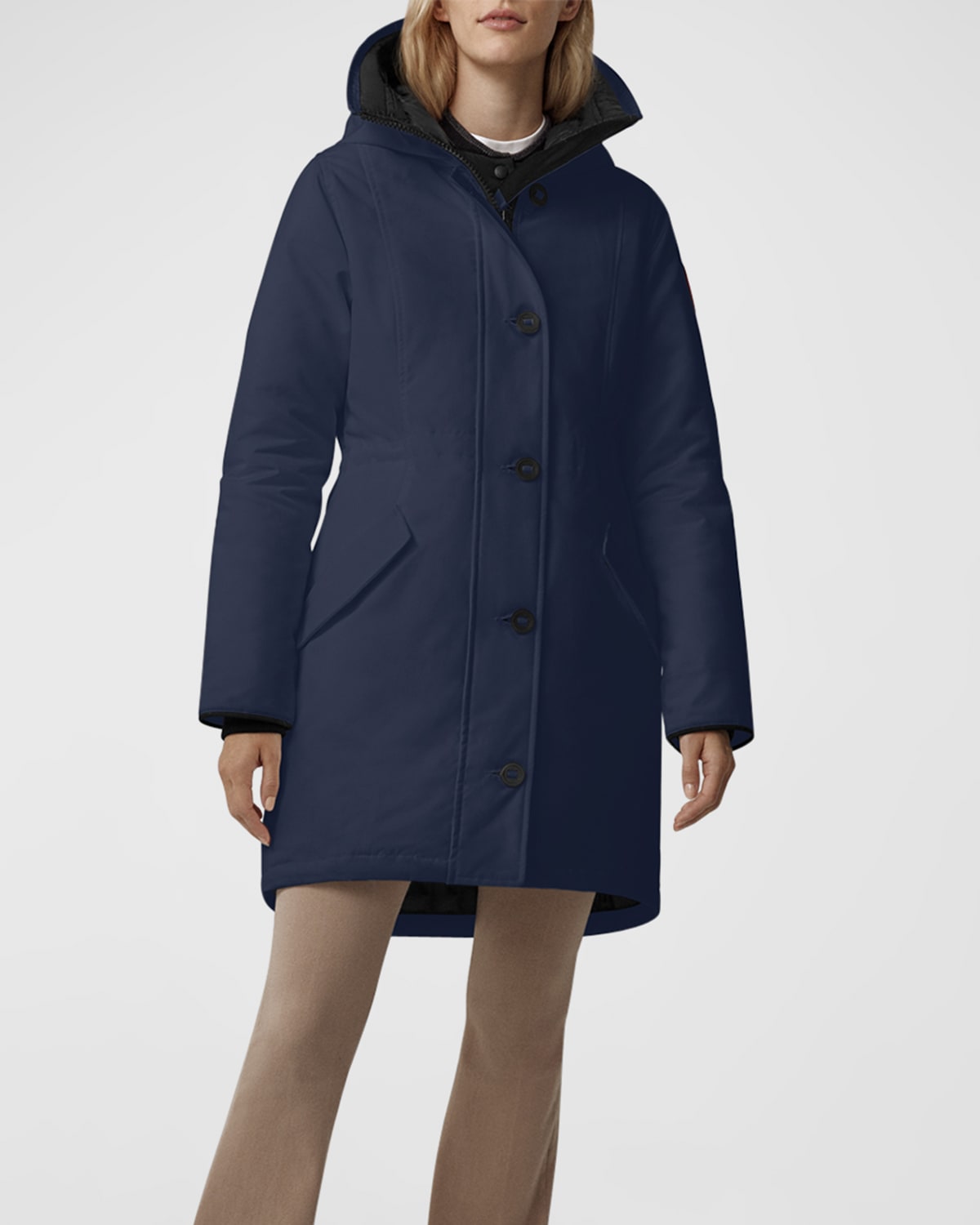 Canada Goose Rossclair Button-front Parka In Atlantic Navy