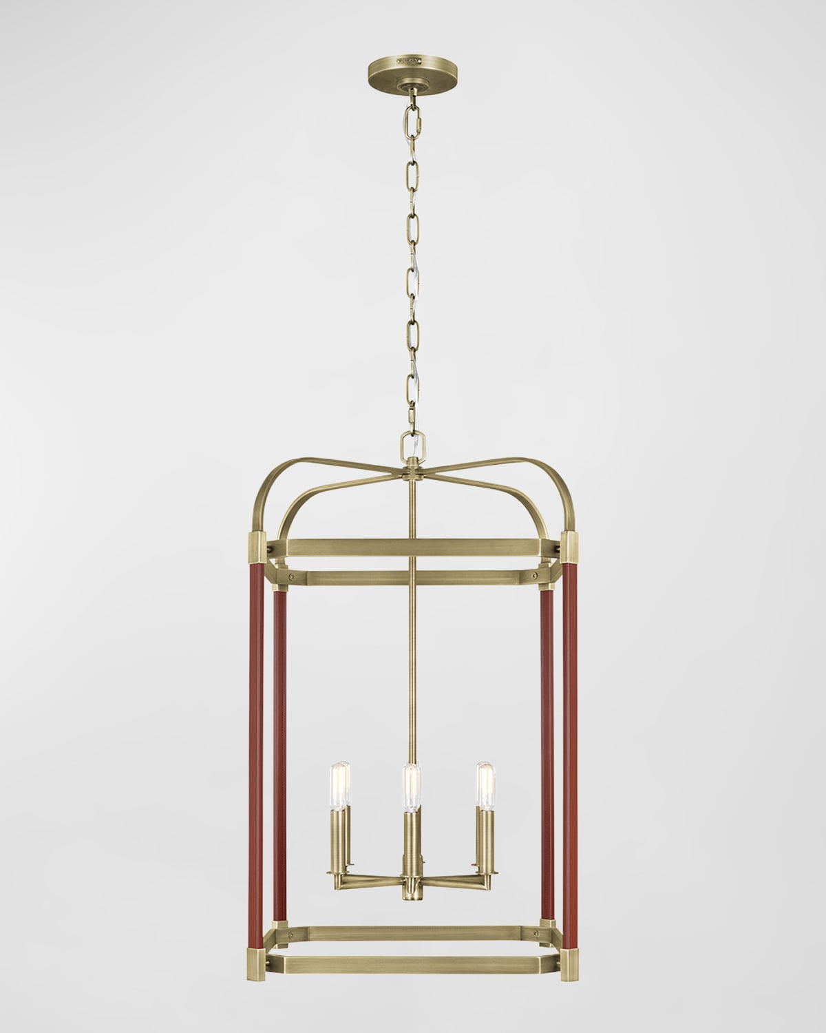 Shop Visual Comfort Studio Hadley Large Lantern By Lauren Ralph Lauren In Worn Brass