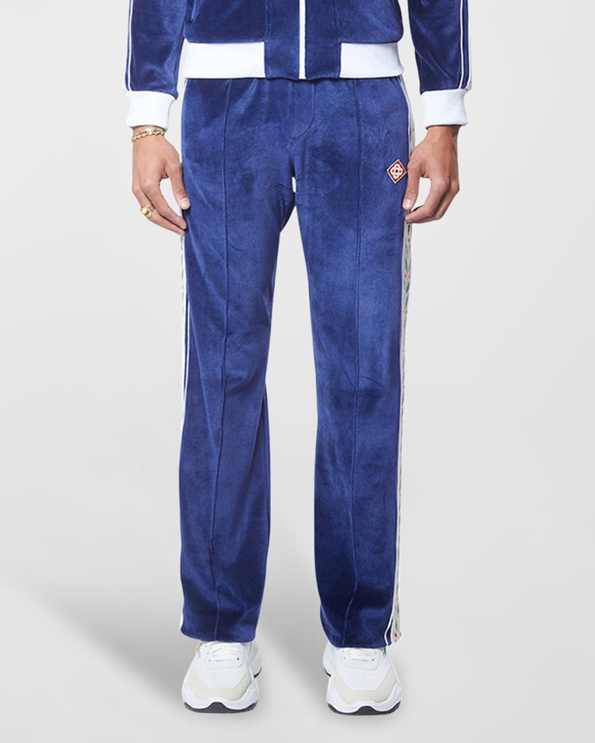Men's Velour Laurel Side-Stripe Track Pants