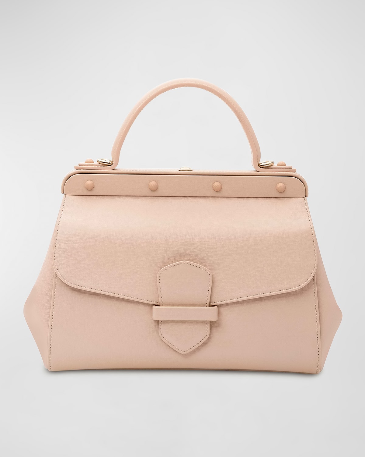 Franzi Margherita Calf Leather Crossbody Bag In Powder Pink