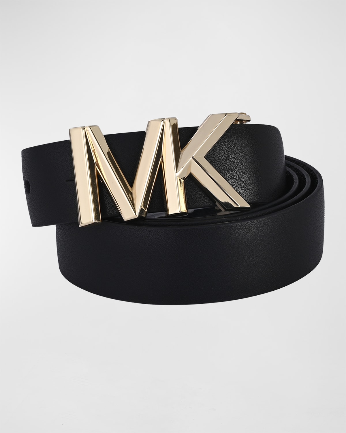 MICHAEL KORS LOGO BUCKLE REVERSIBLE LEATHER BELT