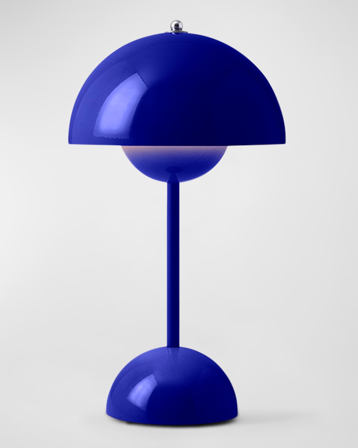 Shop Tradition Flowerpot Portable Led Table Lamp In Cobalt Blue