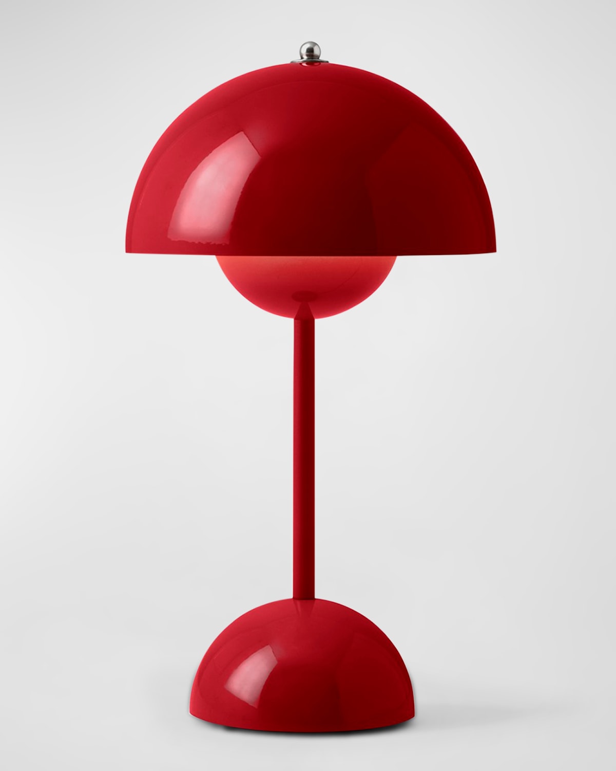 Shop Tradition Flowerpot Portable Led Table Lamp In Vermillion Red