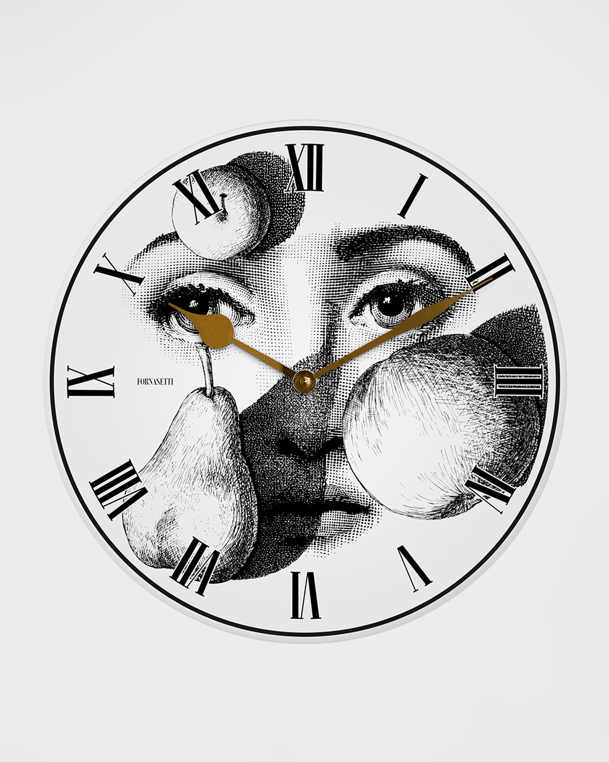 Fornasetti Lina Cavalieri Wall Clock In Black