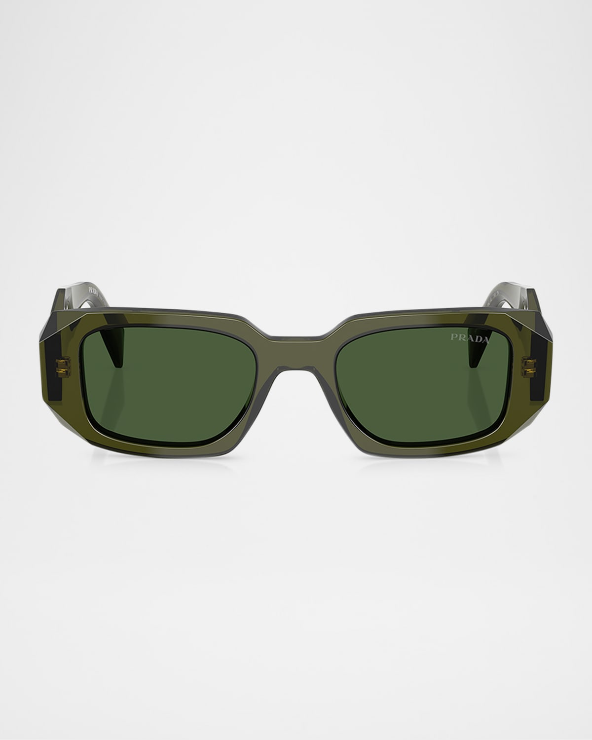 PRADA MEN'S GEOMETRIC RECTANGLE ACETATE SUNGLASSES 