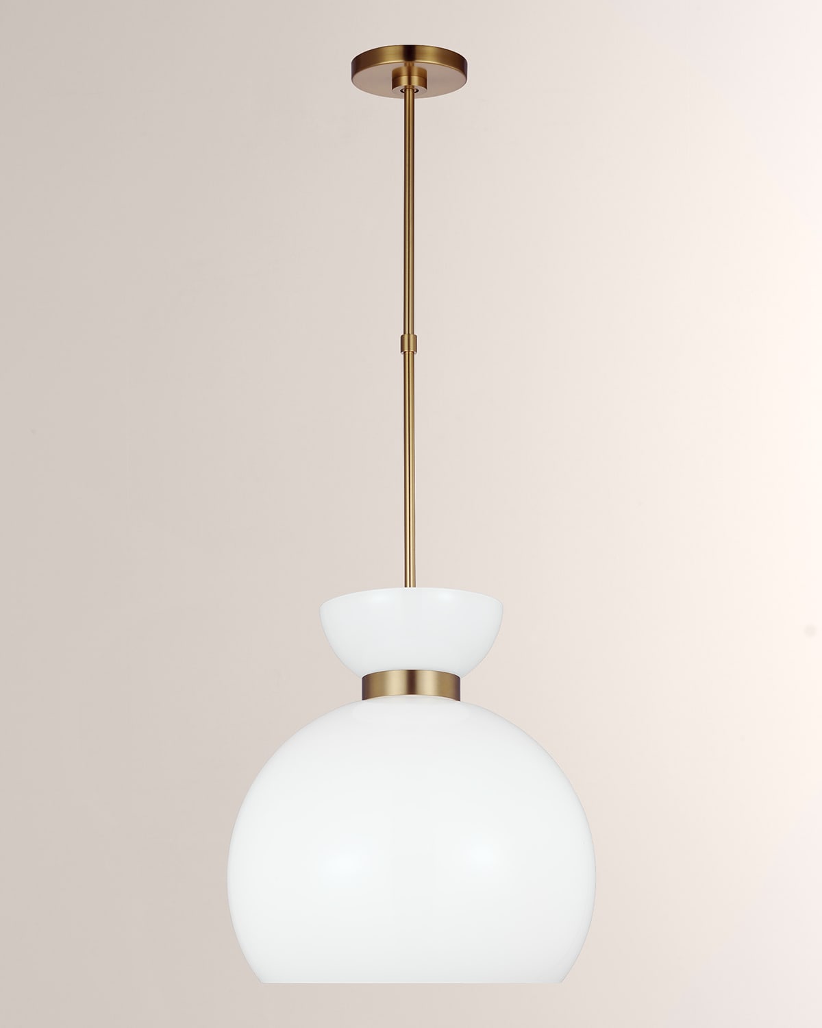 Visual Comfort Studio Londyn Round Pendant By Kate Spade New York In Burnished Brass W/milk White Glass