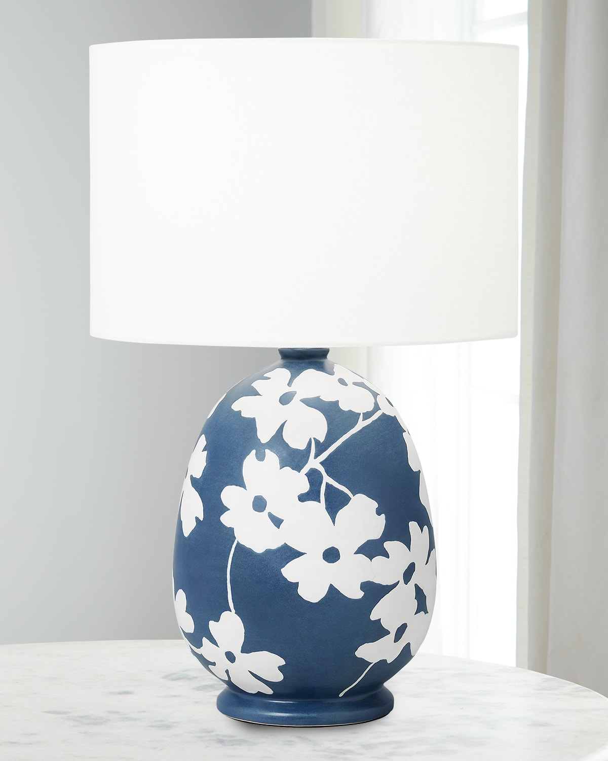Shop Visual Comfort Studio Lila Table Lamp By Hable In Semi Matte Navy Blue