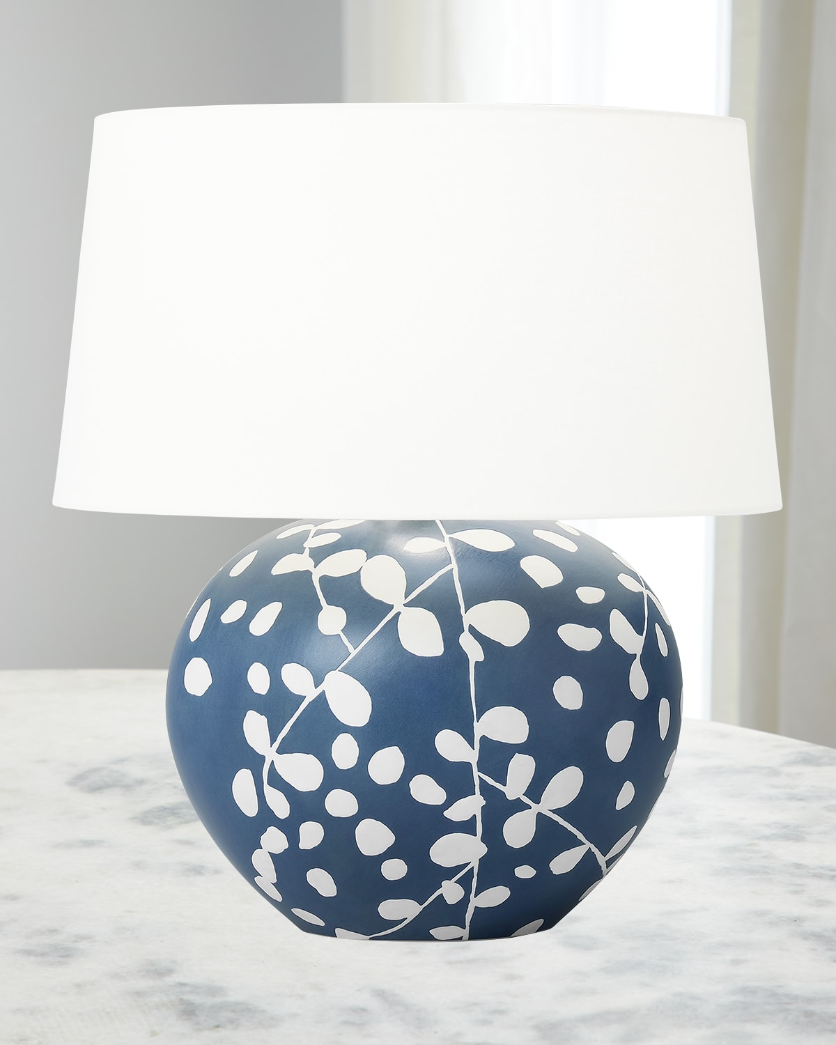 Shop Visual Comfort Studio Nan Table Lamp By Hable In Matte Navy Blue