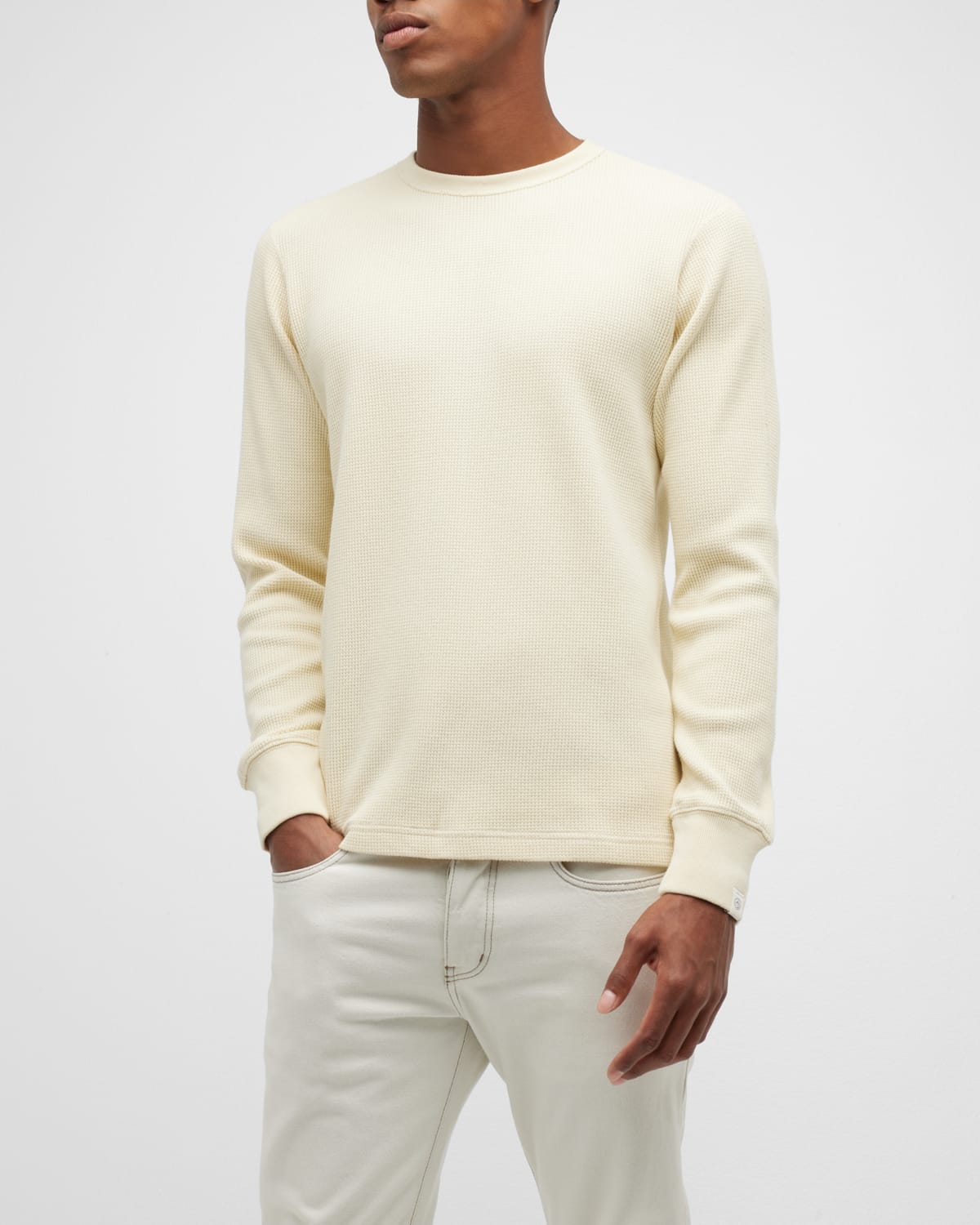 Rag & Bone Off-white Garment Dyed Long Sleeve T-shirt In Ivory