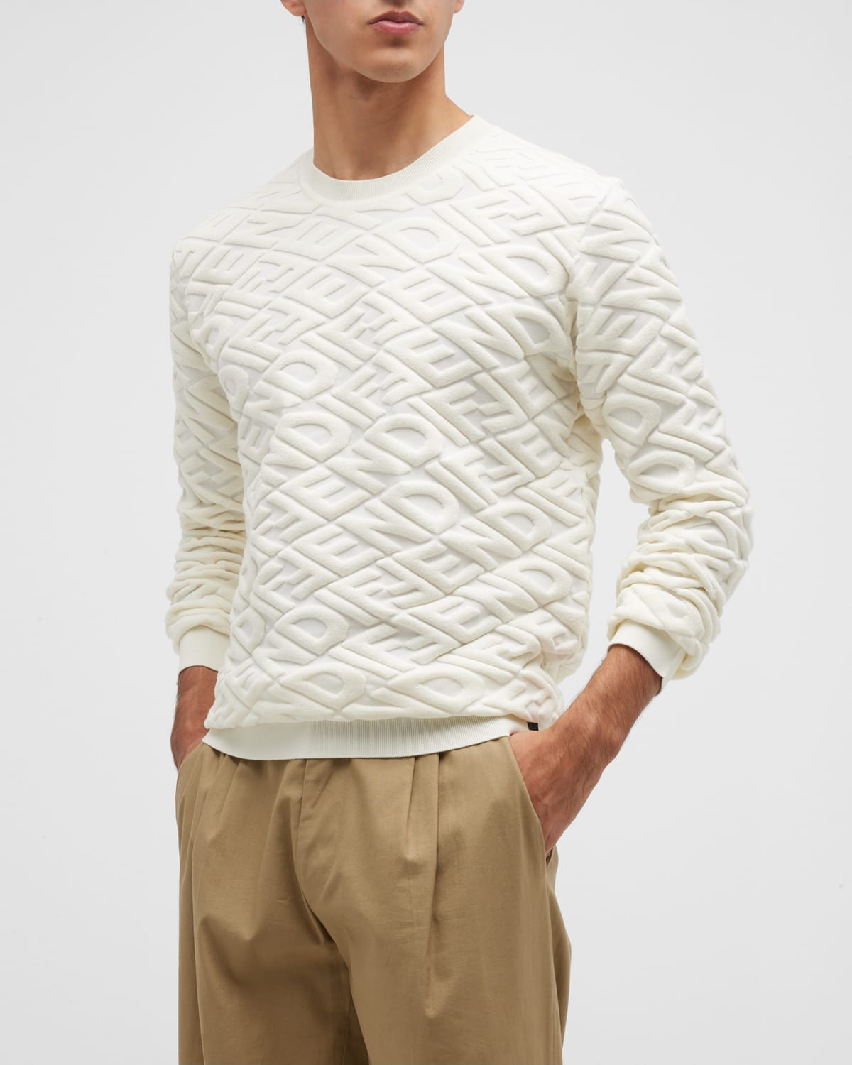 Men's Jacquard Ff Pullover by Fendi