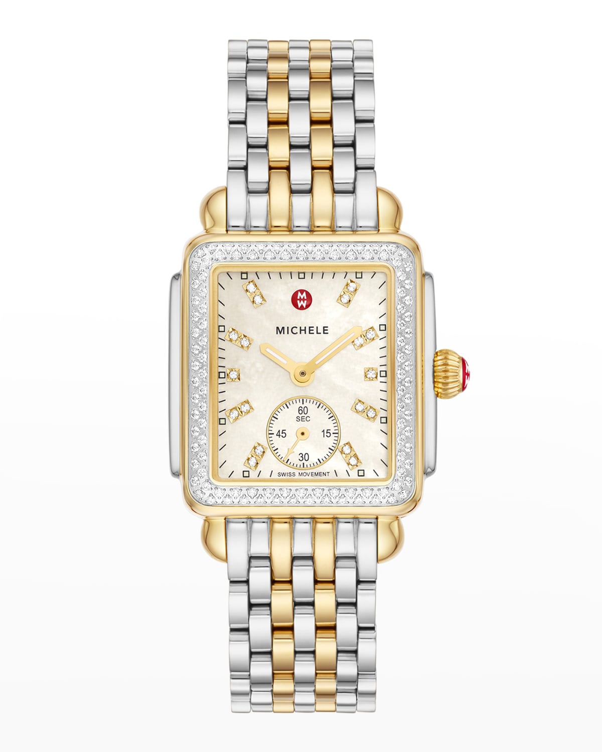 Deco Mid Diamond and Mother-of-Pearl Dial Watch in Two-Tone