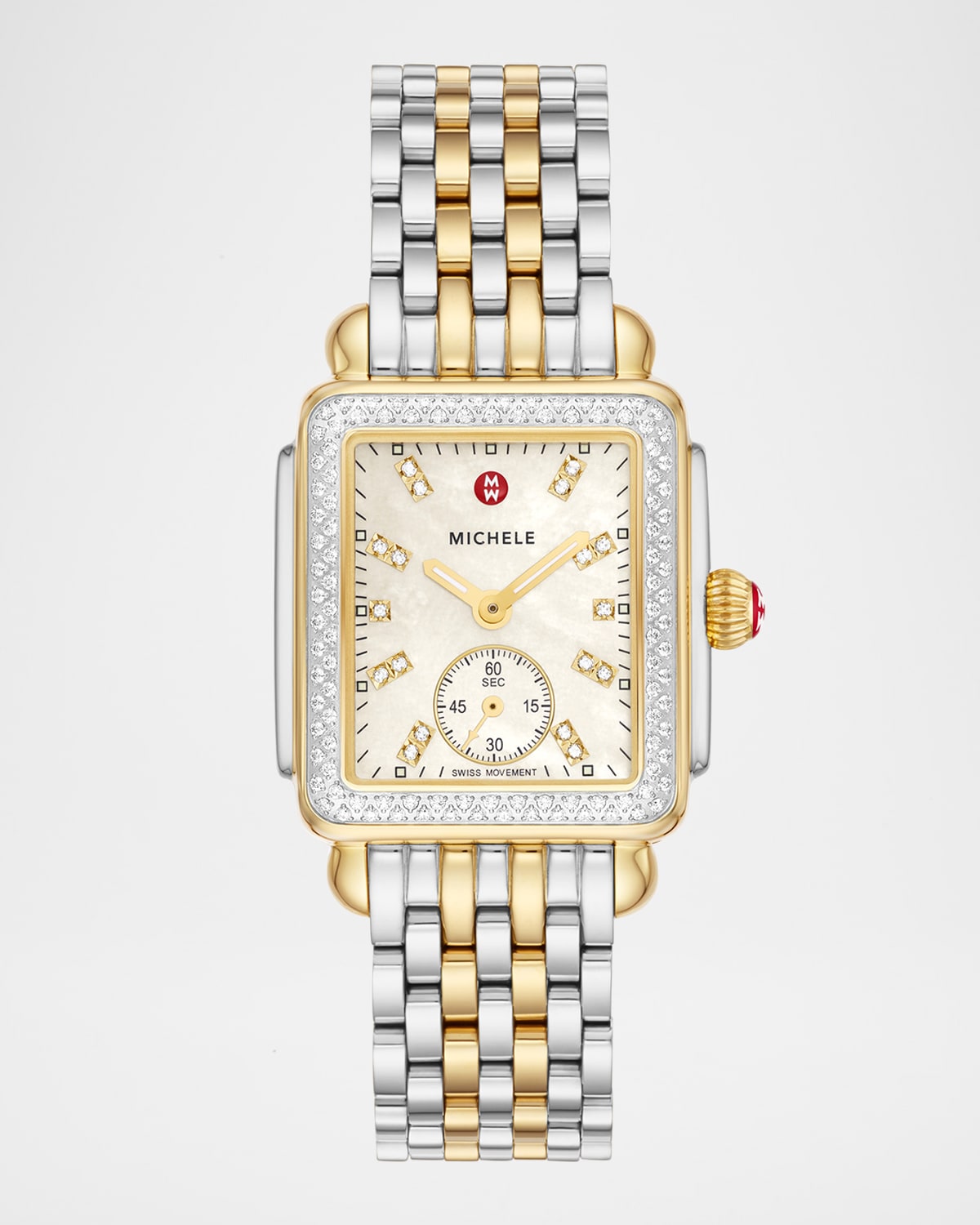 Deco Mid Diamond and Mother-of-Pearl Dial Watch in Two-Tone