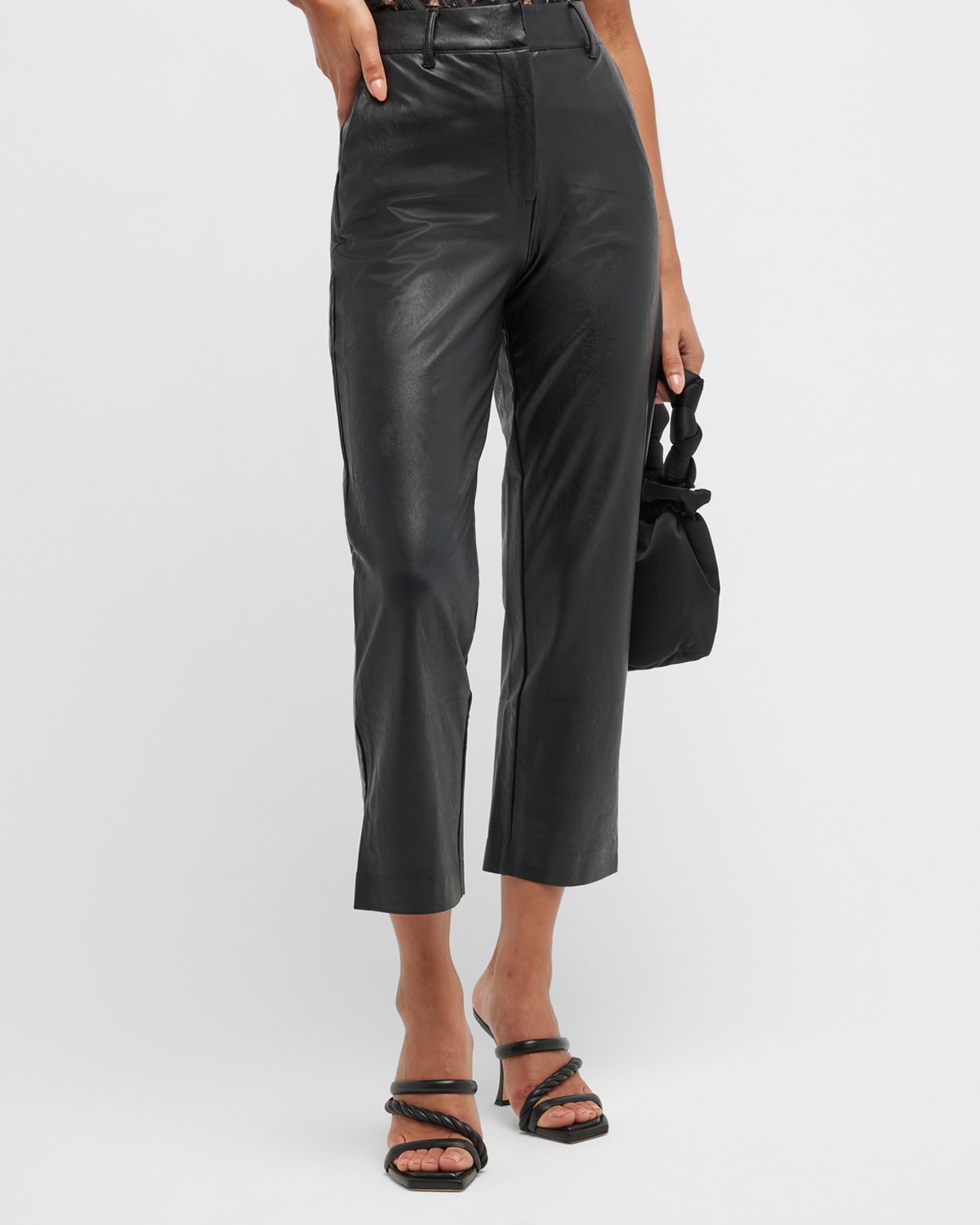 Commando Faux Stretch-leather Straight-leg Pants In Black
