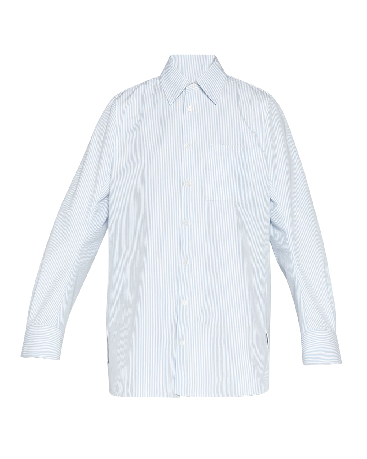 Bottega Veneta Compact Striped Cotton Shirt Dress In Multicolor