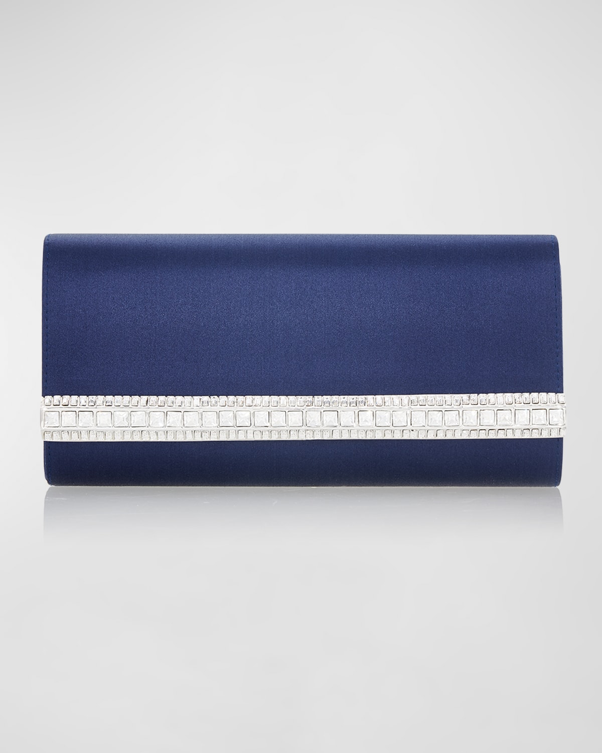 Judith Leiber Women's Perry Satin & Crystal Clutch In Silver Navy