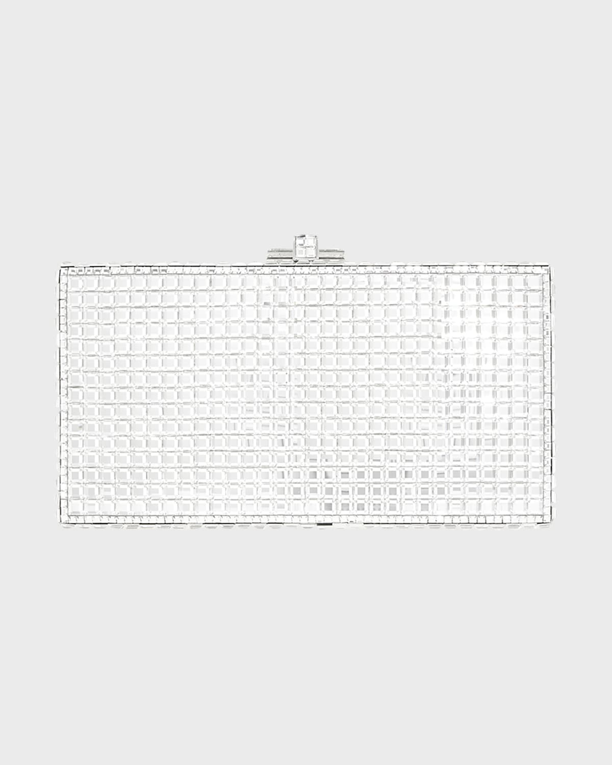 JUDITH LEIBER RECTANGLE SQUARE CRYSTAL CLUTCH BAG
