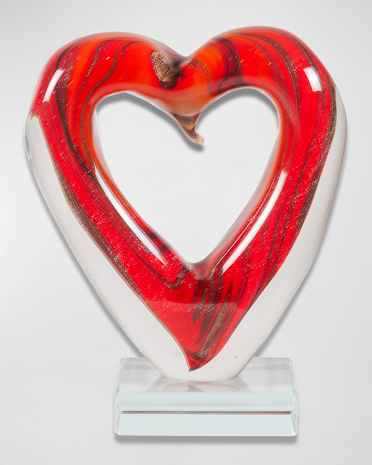 Shop Dale Tiffany Rossa Heart Art Glass Sculpture In Red