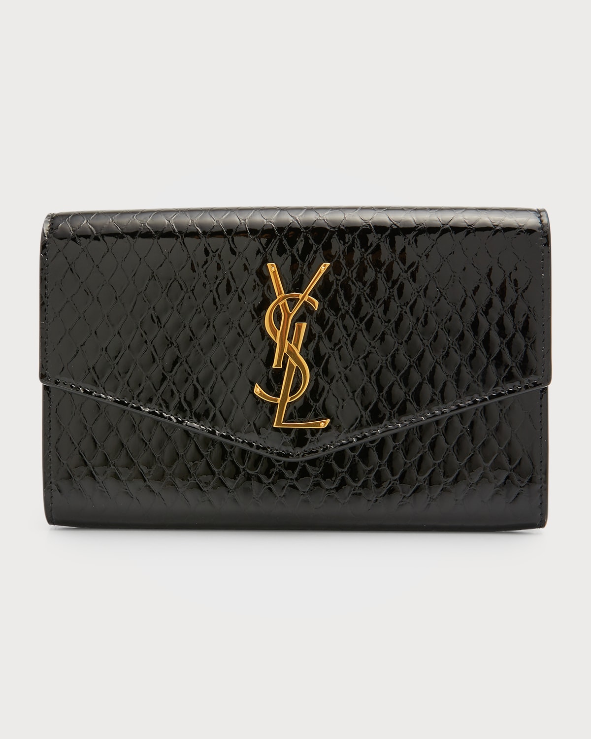 Saint Laurent Uptown Pouch Grain de Poudre Embossed Rouge Opyum in Leather  with Gold-tone - US