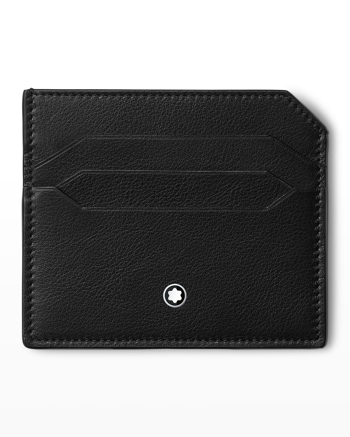 Shop Montblanc Men's Meisterstück Leather Card Holder In Black