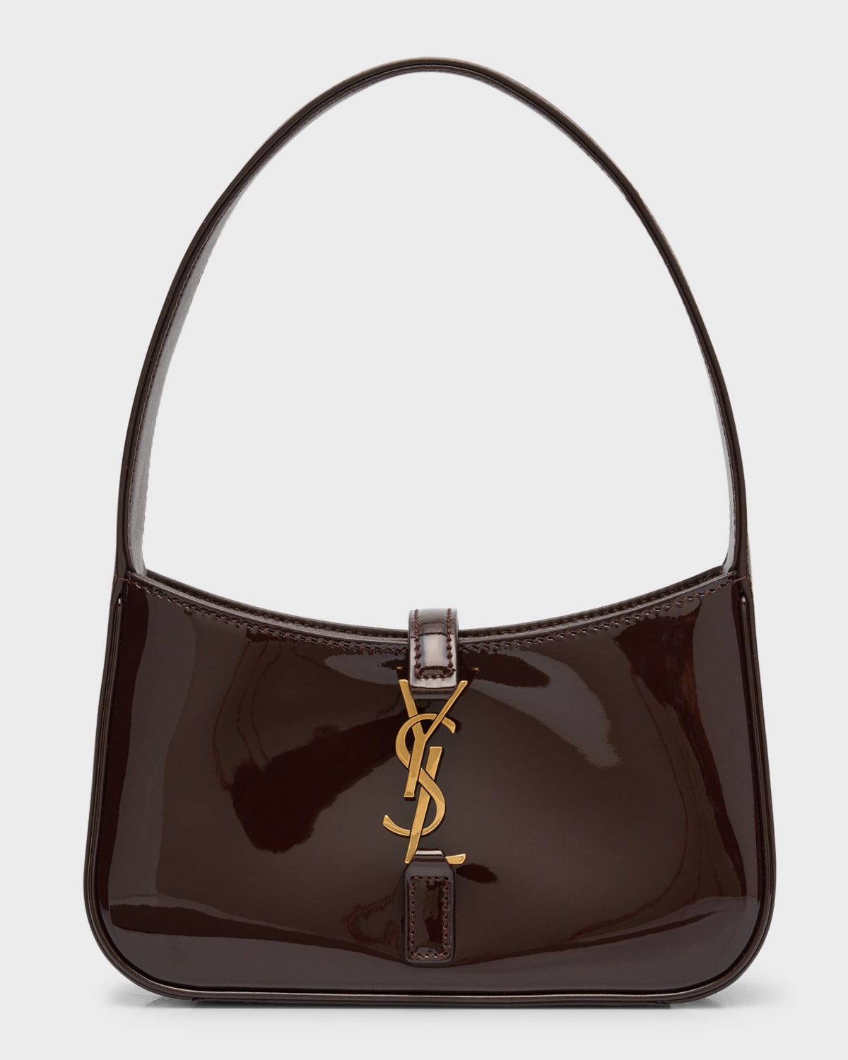 SAINT LAURENT LE 5 A 7 MINI YSL SHOULDER BAG IN PATENT LEATHER 