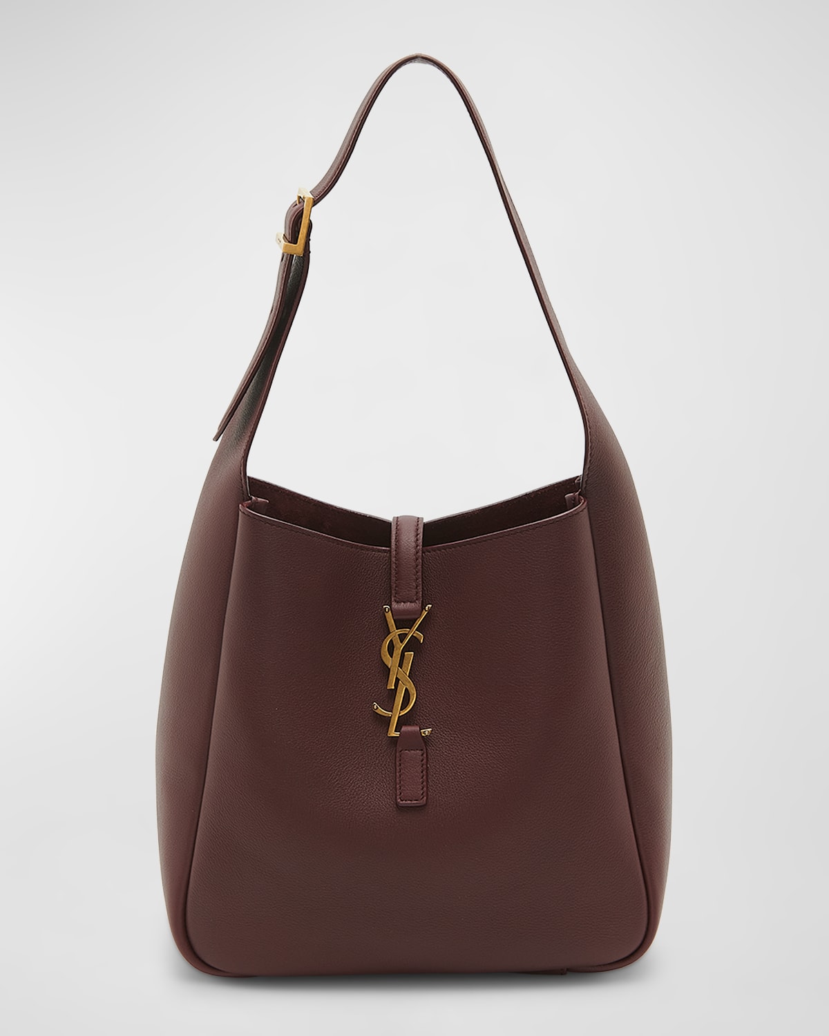 Saint Laurent Le 5 A 7 Ysl Small Hobo In Smooth Supple Leather In Red