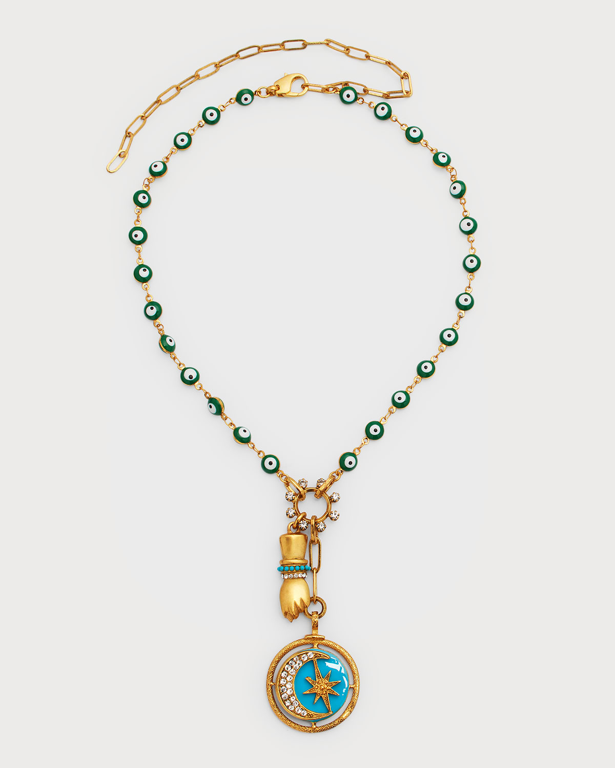 Elizabeth Cole 24K Mano Charm Necklace
