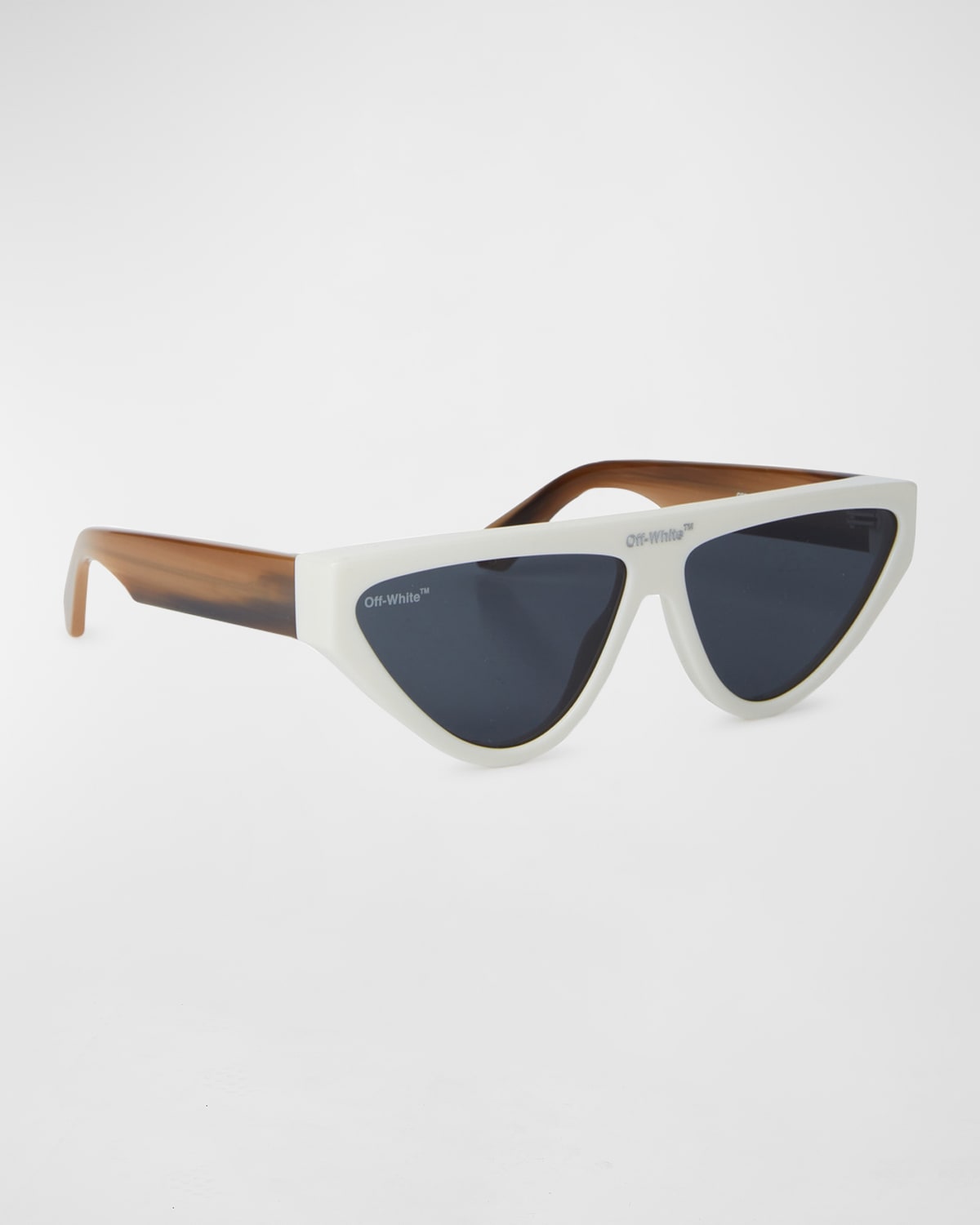 Shop Off-white Men's Gustav Logo-bridge Contemporary Sunglasses In White Dark Grey