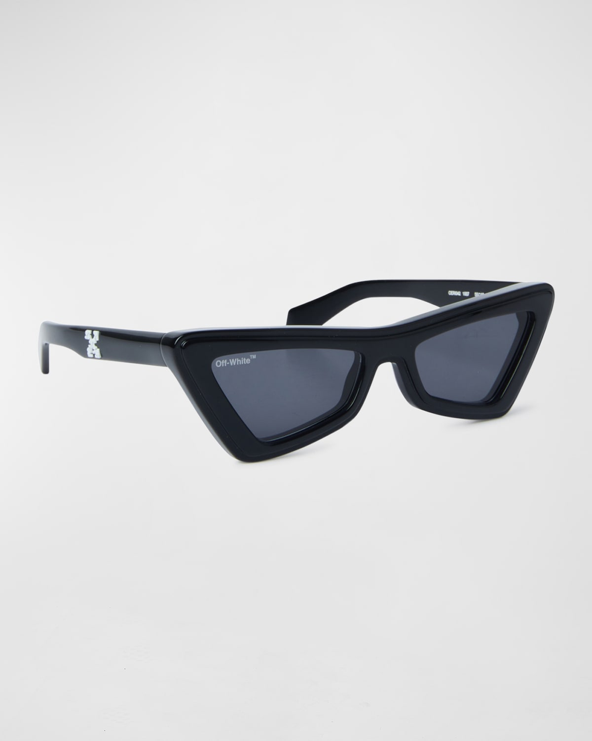 Off-white Men's Artemisia Arrows-logo Cat Eye Sunglasses In Black Dark Grey
