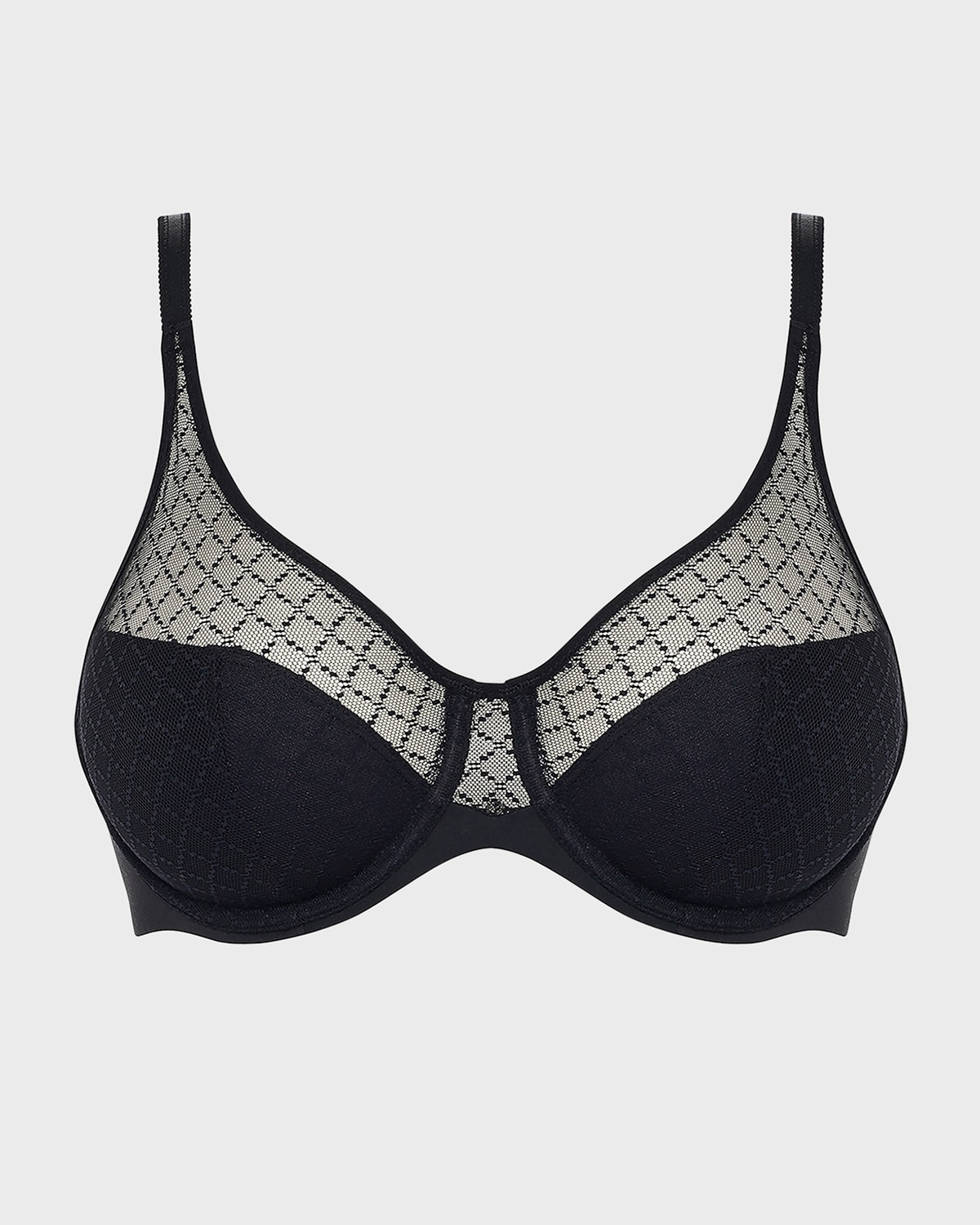 Chantelle Orangerie Dream Plunge Lace T-shirt Bra In 011 Black