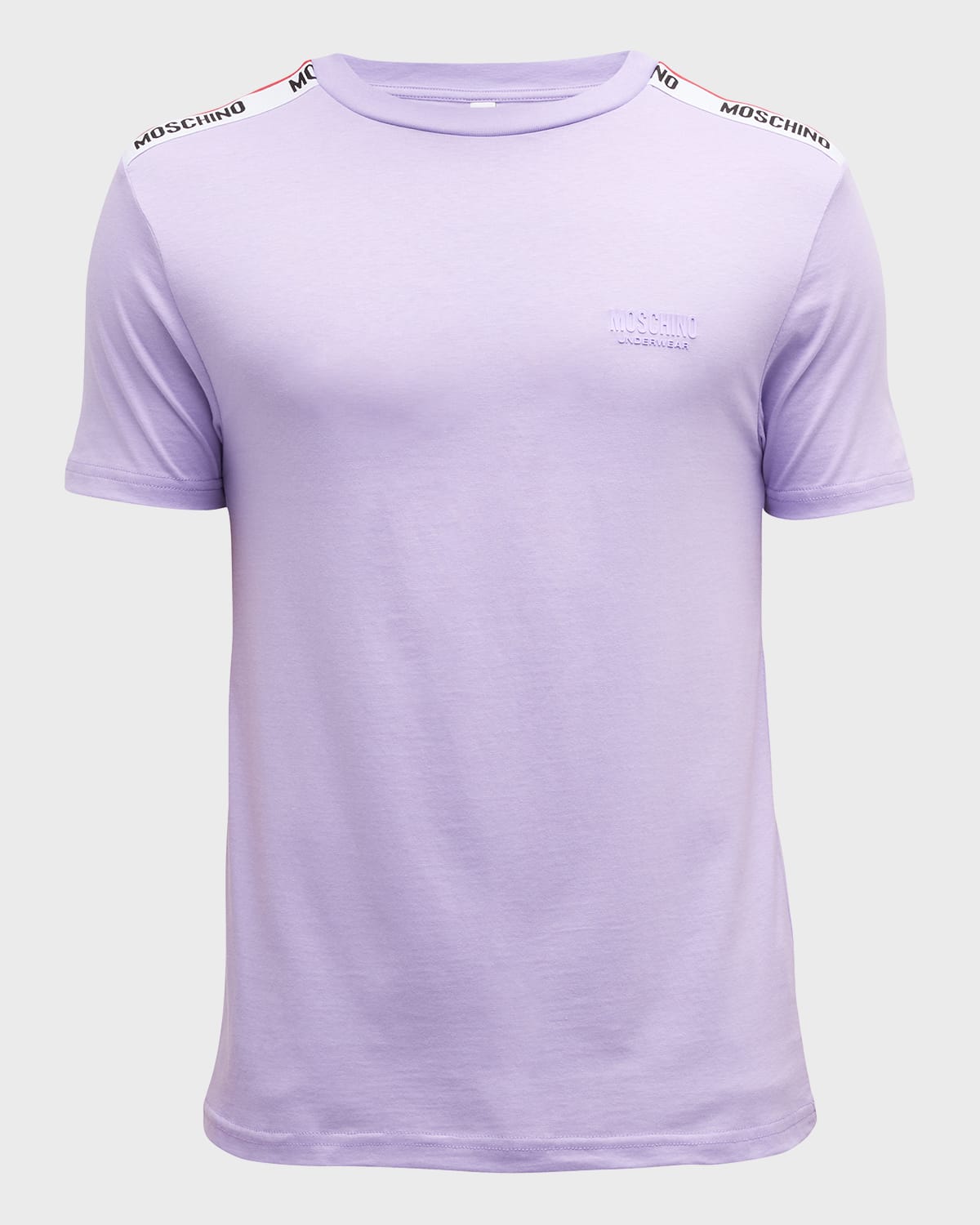 Moschino Men's Logo-tape Crew T-shirt In Violet