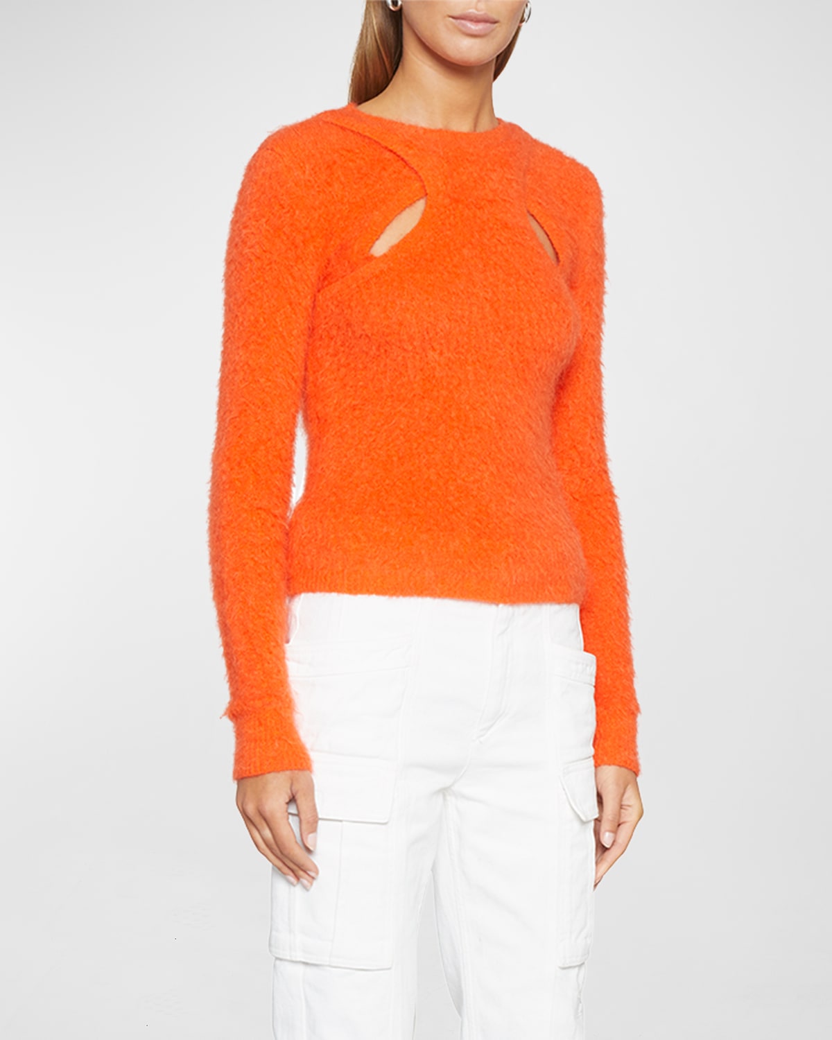 Isabel Marant Alford Cutout Layered Fuzzy Knit Sweater