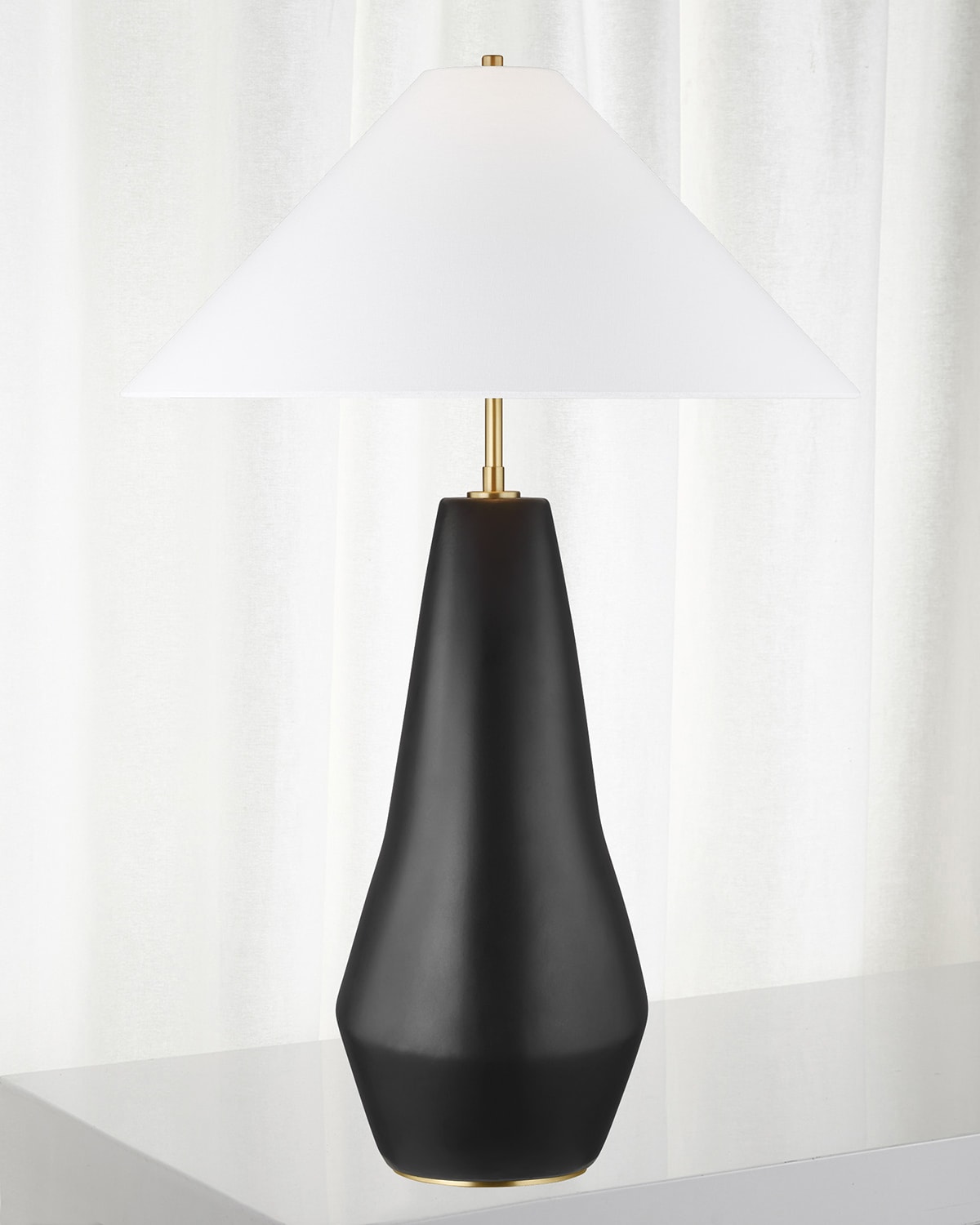 Shop Visual Comfort Studio Contour Tall Table Lamp By Kelly Wearstler In Coal