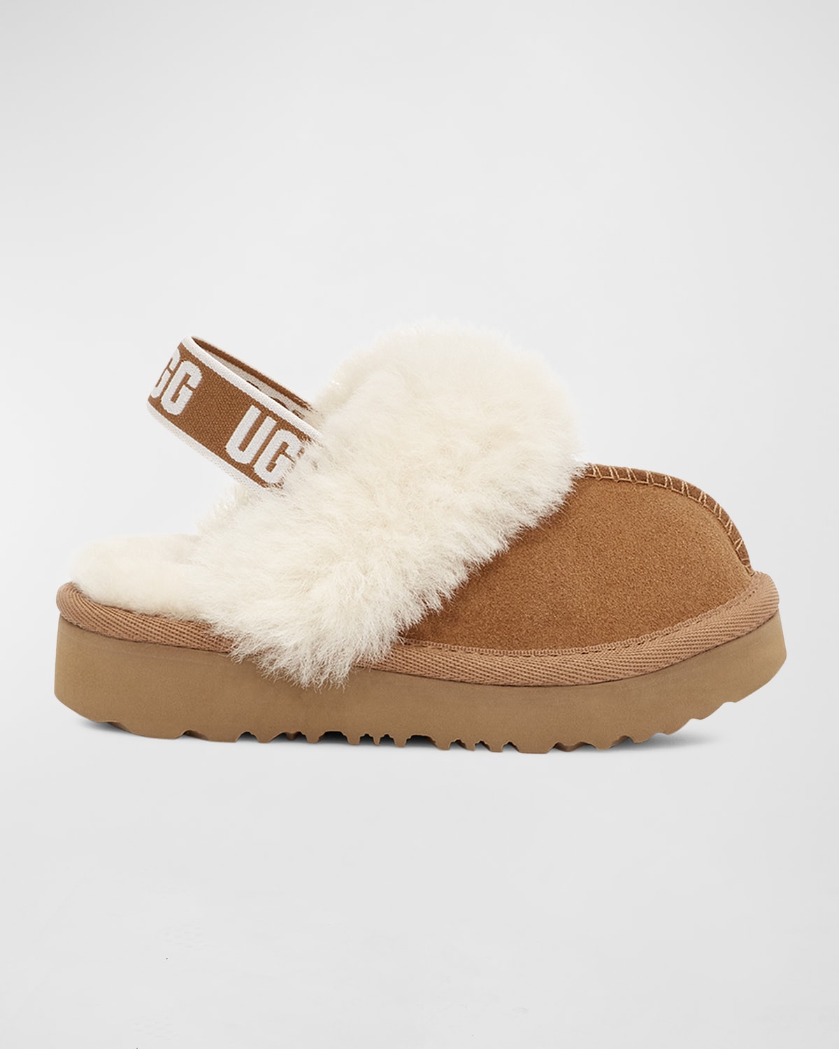 UGG GIRL'S FUNKETTE SUEDE SHEARLING SLIPPERS, BABY/TODDLERS