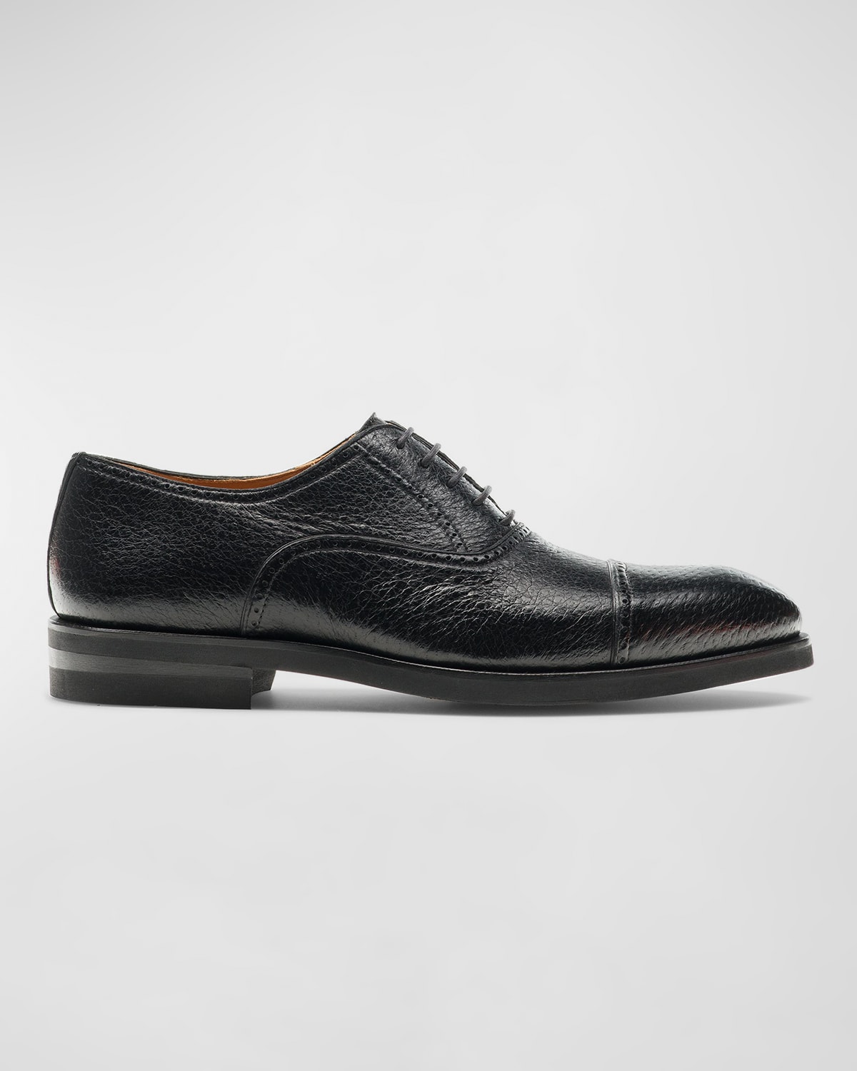 Shop Magnanni Men's Ica Brogue Peccary Leather Oxfords In Black