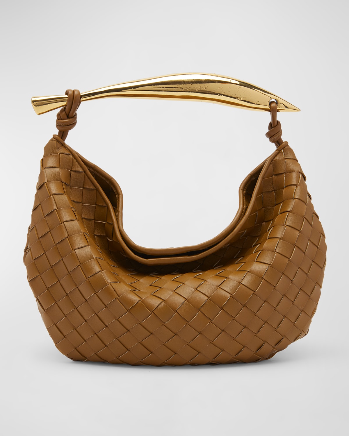 Bottega Veneta Sardine Intrecciato Napa Top-handle Bag In Acorn-muse Brass