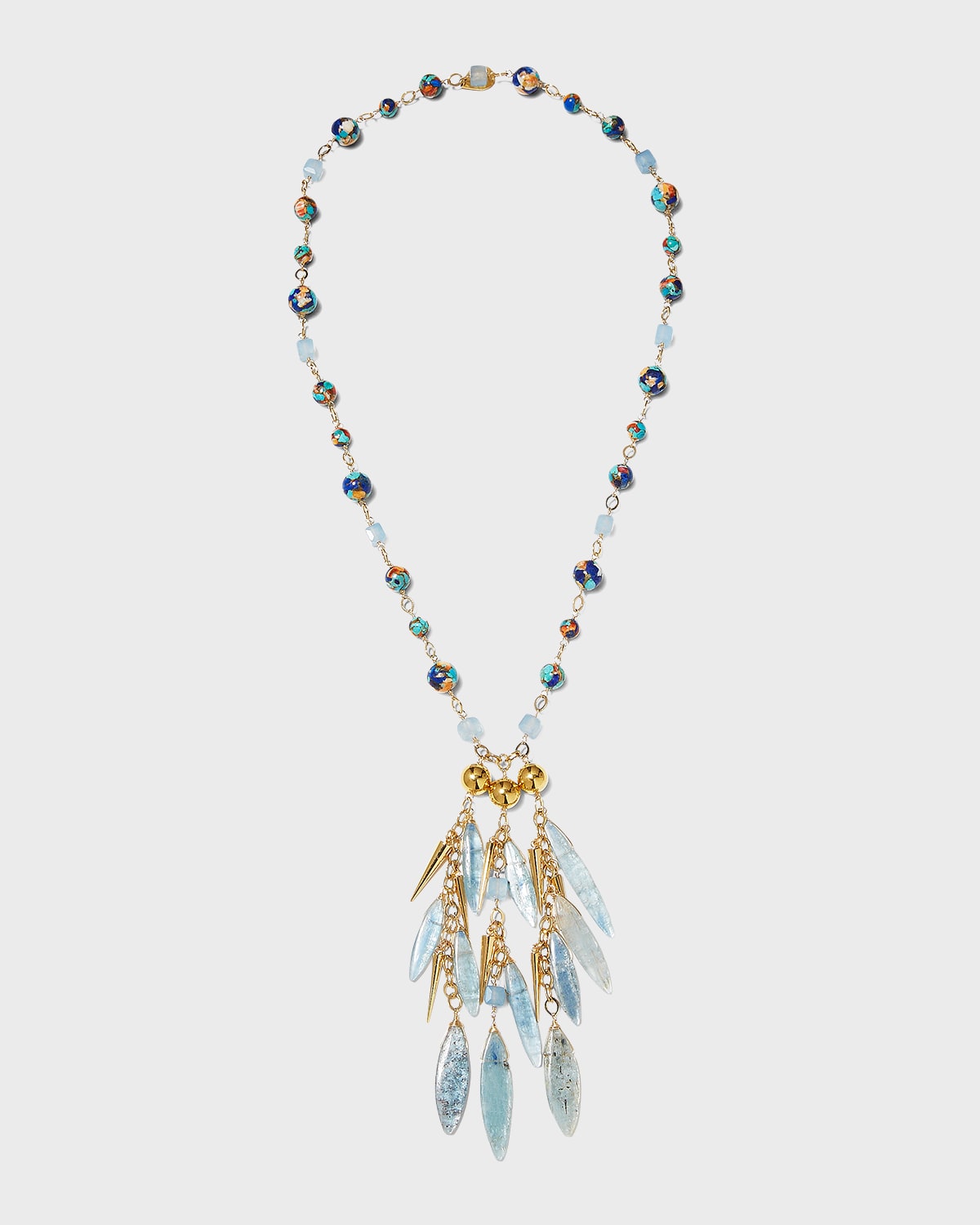 Multicolor Labradorite Spike Necklace