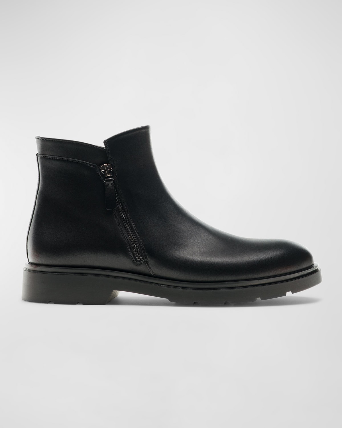 Magnanni Men's Moto Zip Ankle Boots In Black 1