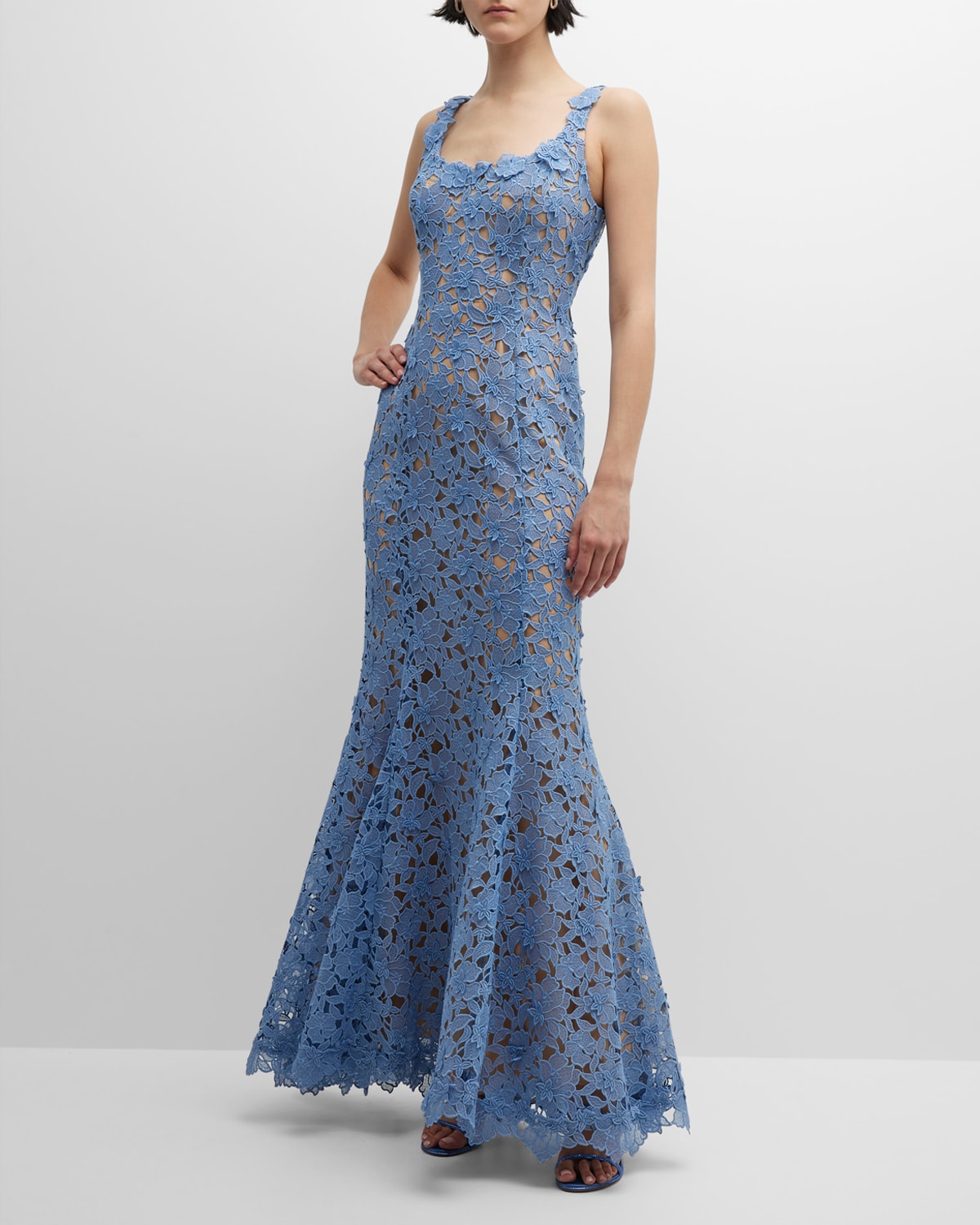 tanzanite bridesmaid dresses Blue-Hued Beaded Lace Appliqus Are Subtly Daring For The Modern Bride