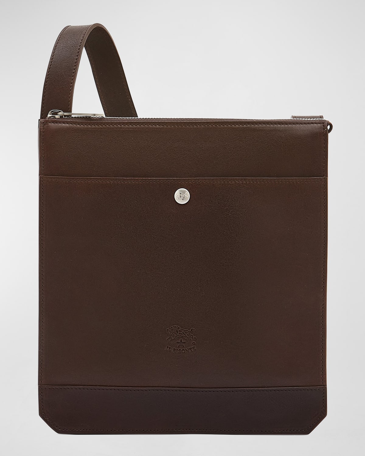 Il Bisonte Men's Meleto Leather Crossbody Bag In Coffee