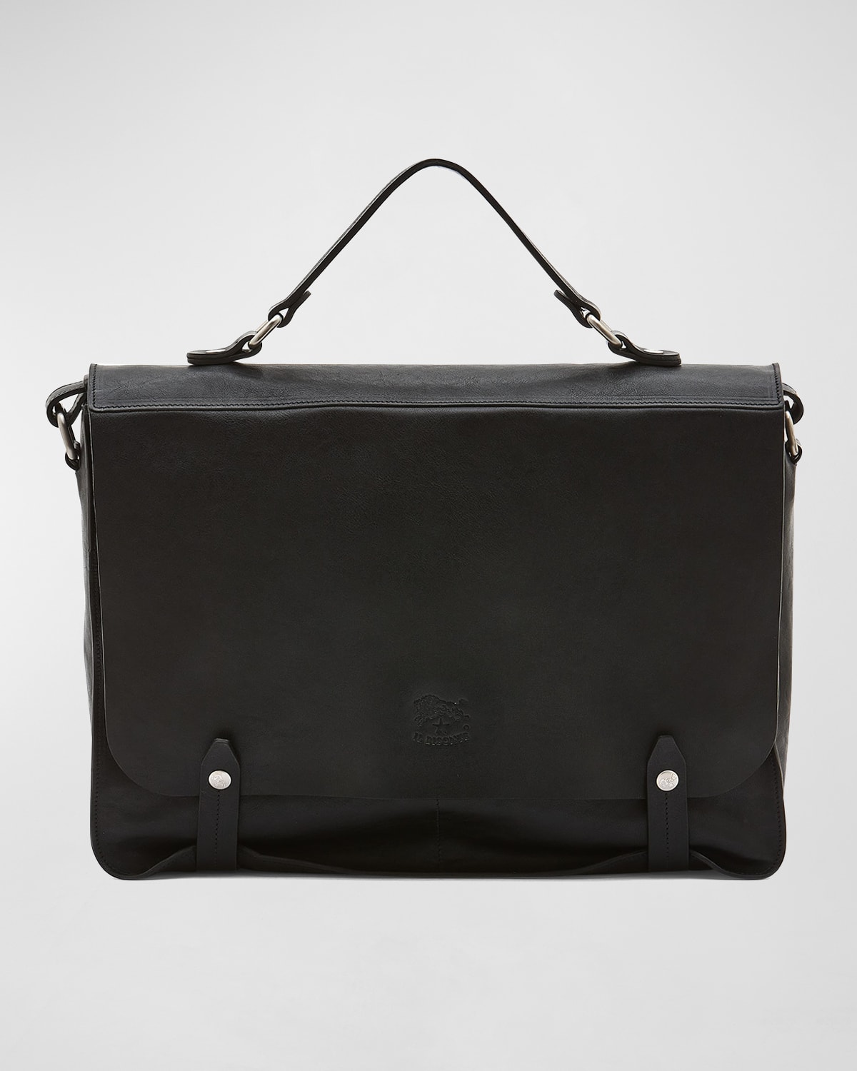 Il Bisonte Men's Brolio Vachetta Leather Briefcase Bag In Black