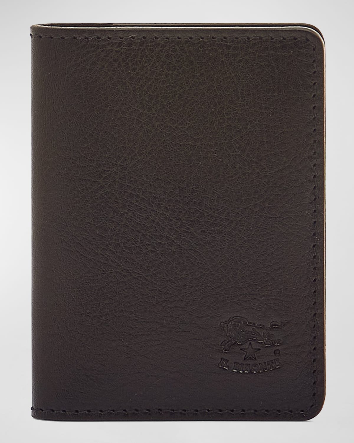 Il Bisonte Men's Vachetta Leather Bifold Card Case In Black