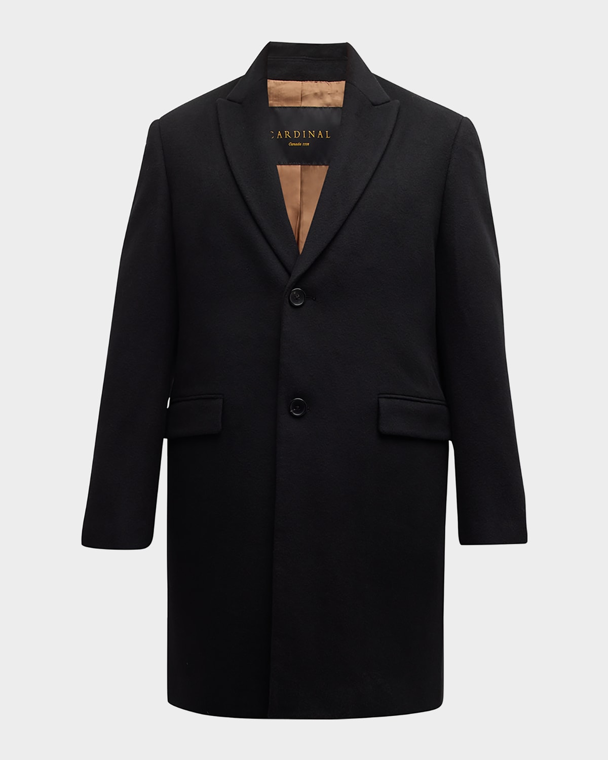 Men's Sutton Peak-Lapel Wool Topcoat